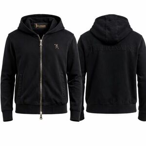 Billionaire Italian Couture Black Logo Zip-Up Hoodie